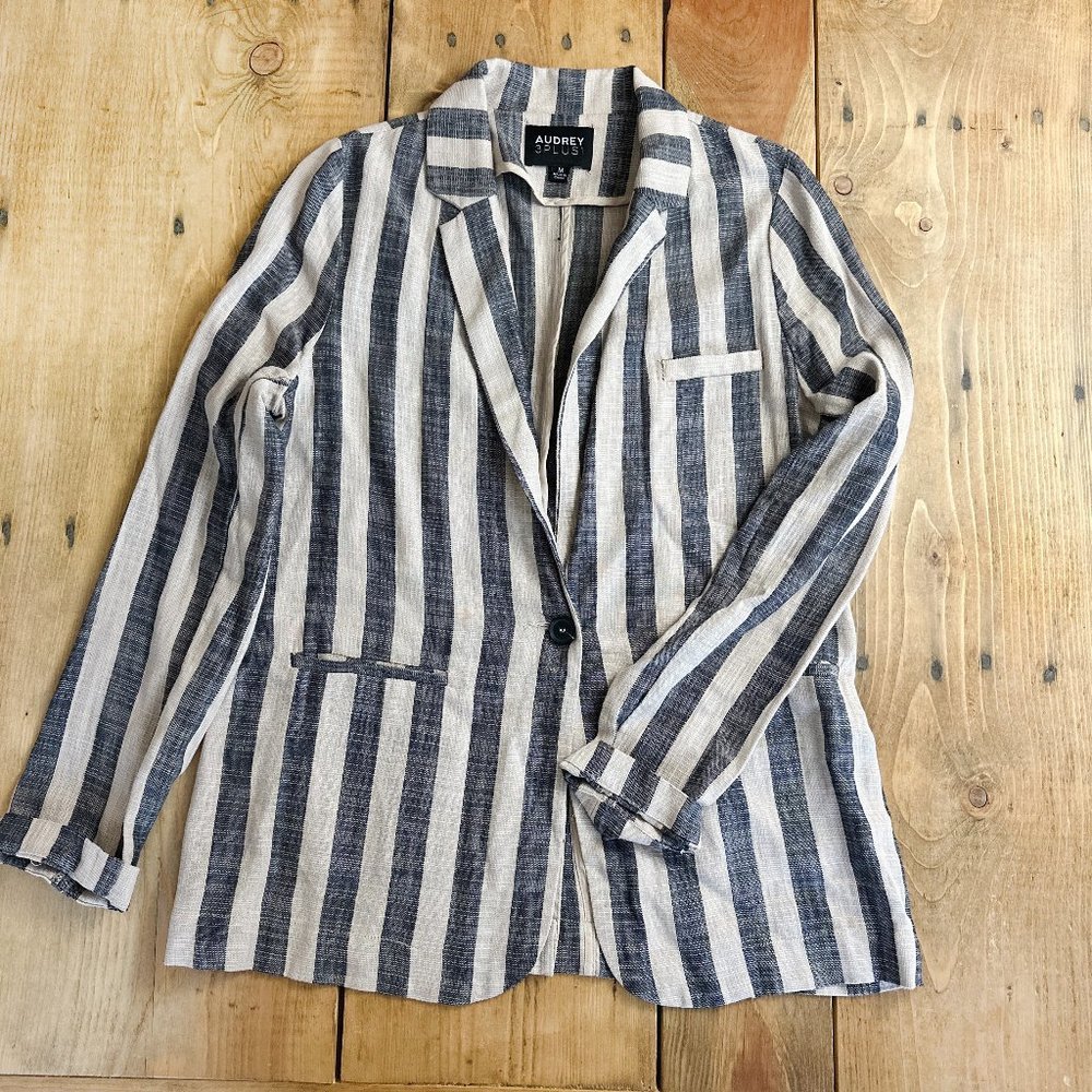 Audrey 3+1 Linen Cotton Blazer Striped M‎